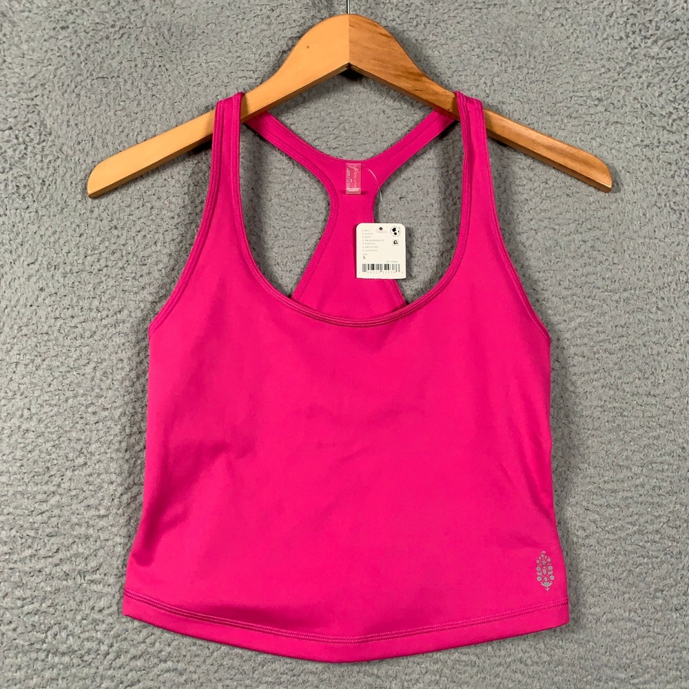 Free People FP Movement Free Throw Crop Tank Womens Small S Dragonfruit Pink Top